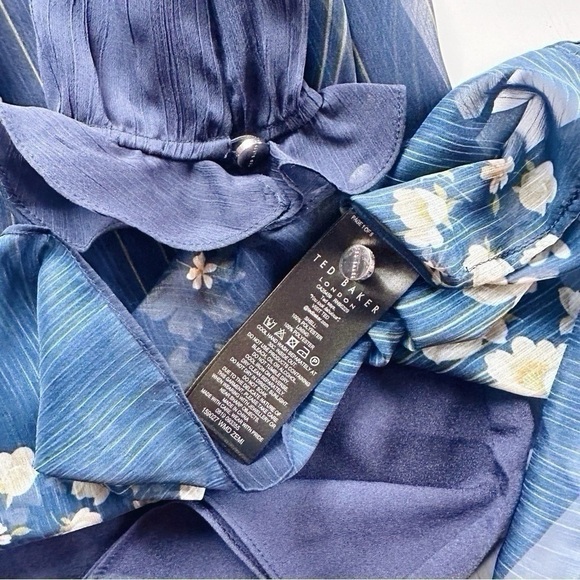 NEW Ted Baker Women’s Zumi Dress Pearl Print Navy Long Sleeve Size 1 - Picture 11 of 11